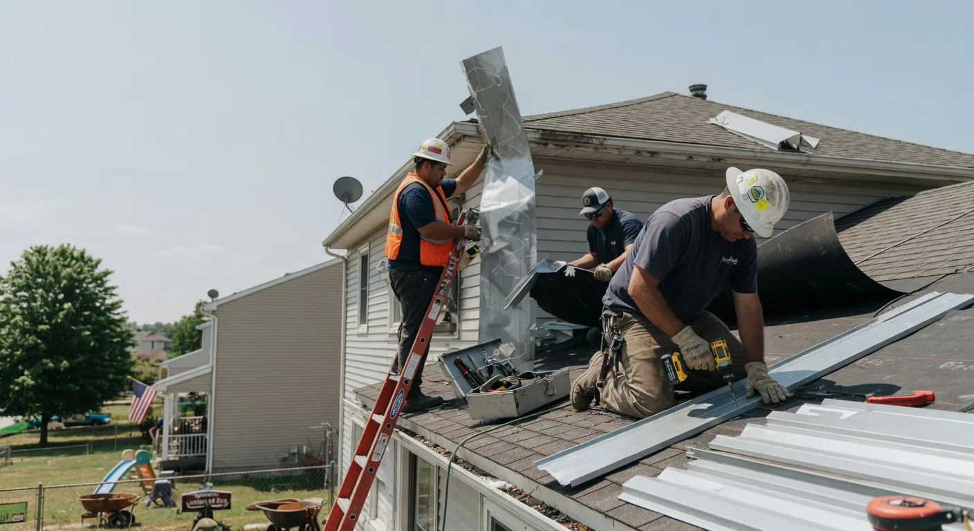 Storm Damage Metal Roof Repair in Bunker Hill, KS